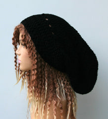 Custom Color slouchy large Tam Dreadlock Hippie Beanie Dread Hat handmade crochet