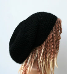 Custom Color slouchy large Tam Dreadlock Hippie Beanie Dread Hat handmade crochet