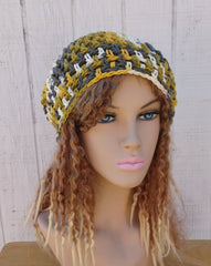 Sunrise Ombre cotton slouchy beanie small dread tam hat summer beanie