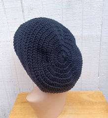 Black slouchy beanie medium Tam Dreadlock Beanie Dread Hat handmade crochet unisex
