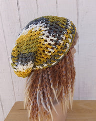 Sunrise Ombre cotton slouchy beanie small dread tam hat summer beanie