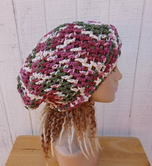 Grapevine Ombre cotton slouchy beanie small dread tam hat summer beanie