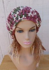 Grapevine Ombre cotton slouchy beanie small dread tam hat summer beanie