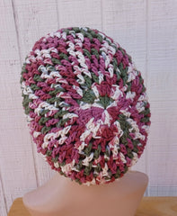 Grapevine Ombre cotton slouchy beanie small dread tam hat summer beanie