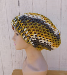 Sunrise Ombre cotton slouchy beanie small dread tam hat summer beanie