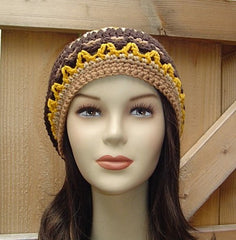 I love the Seventies Bohemian Hippie Slouchy Beanie Hat Handmade in Crochet small dread tam