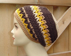I love the Seventies Bohemian Hippie Slouchy Beanie Hat Handmade in Crochet small dread tam