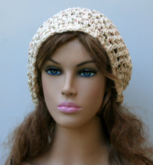 Fall Potpourri Cotton hippie slouchy snood beanie, small dread tam hat, slouch beanie hat