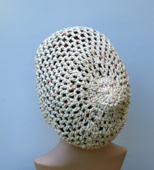 Fall Potpourri Cotton hippie slouchy snood beanie, small dread tam hat, slouch beanie hat