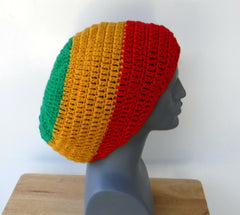Jamaica colors slouchy hat dreadlocks beanie rasta tam hat dread tam hat Rasta slouchy beanie
