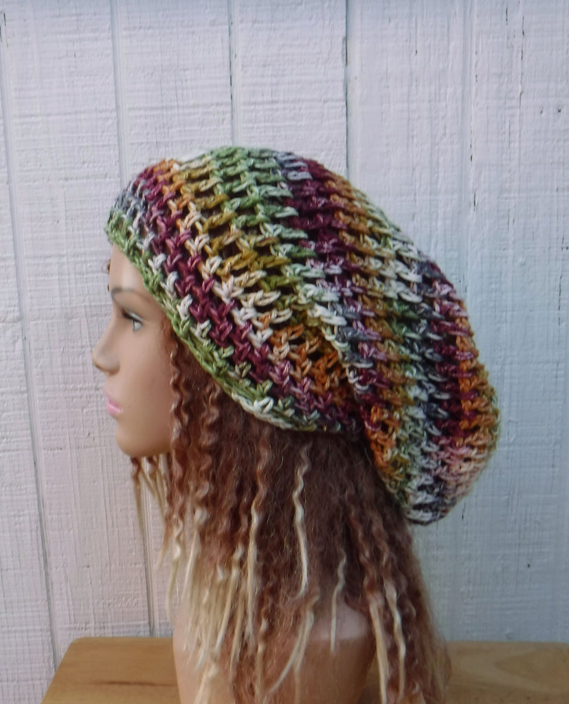 Cinnamon Cedar cotton slouchy beanie small dread tam hat summer beanie