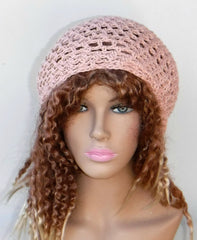 Slouchy beanie 16 colors available/cotton snood slouchy hat/smaller women Dread Tam Hair net beach hat/made to order summer beanie hat