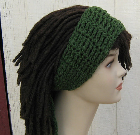 Thyme Green Dread headband dreadband head hair band wrap scarf hippie bandana