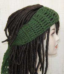 Thyme Green Dread headband dreadband head hair band wrap scarf hippie bandana