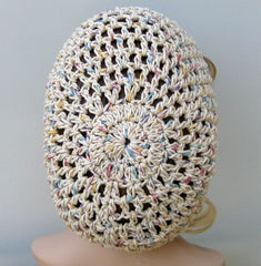 Potpourri Cotton hippie slouchy snood beanie, small dread tam hat, slouch beanie hat