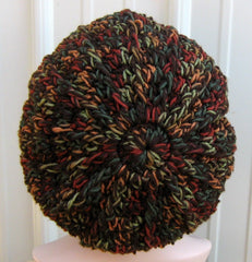 Fall colors Newsboy Cap, Visor Dread Tam Hat, Hippie Slouchy Beanie cap hat, man, woman