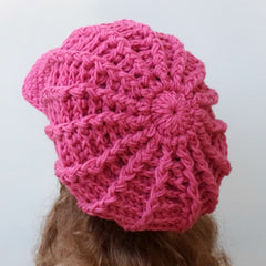 Pink Visor Cap, Newsboy Cap, Slouchy Beanie hat, woman hat, teen beanie, billed beanie, visor beanie