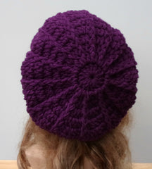 Dark Orchid Slouchy Newsboy Visor Dread Tam Hipster brimmed beanie Hat purple