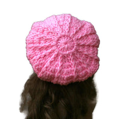 Newsboy hat in Petal Pink Cap Visor Tam Billed Slouchy Beanie hat