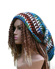 Dreadlocks hat, Very long hat, Dread Tam hat, Slouchy Beanie, Hippie slouch Hat