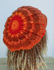 Handmade Orange Newsboy Cap For Women Fall Halloween Visor Hat Slouchy Newsboy Beanie Billed