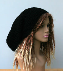 Custom Color slouchy large Tam Dreadlock Hippie Beanie Dread Hat handmade crochet