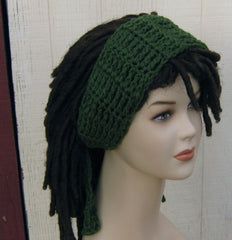 Thyme Green Dread headband dreadband head hair band wrap scarf hippie bandana
